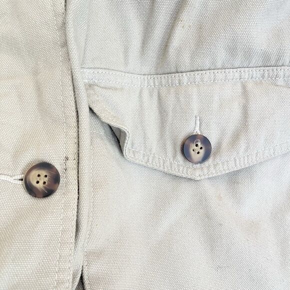 Kings Bay Leather Collared Chore Jacket Womens M Hunting Safari Barn Utility Vtg - Picture 6 of 16